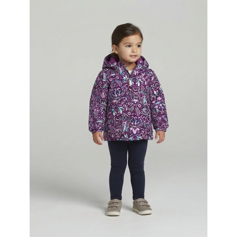 Columbia Toddler Girls Purple Floral Winter Jacket Size 4T